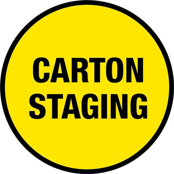 Carton Staging Floor Sign 16in Diameter Non Slip Floor Sign